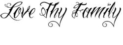 The inscription “I love my family”