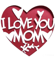 The inscription “I love mom” PNG