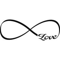 The symbol of infinity, the inscription “Love”