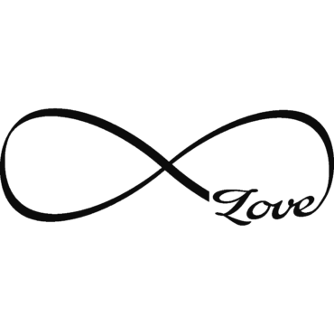 The symbol of infinity, the inscription “Love”