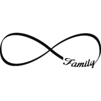 The symbol of infinity, the inscription “Family”
