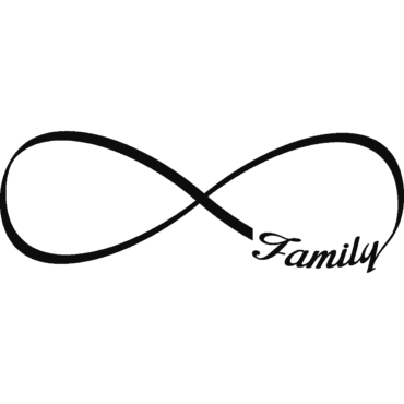 The symbol of infinity, the inscription “Family”
