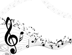 Musical lines, notes, music