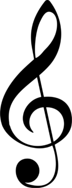 Treble clef, notes, music