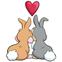 Lovebirds bunnies sticker, vk