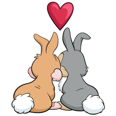 Lovebirds bunnies sticker, vk