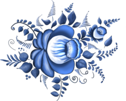 Blue flower gzhel