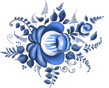 Blue flower gzhel