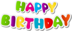 Happy birthday in big letters