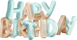 Happy birthday three-dimensional letters