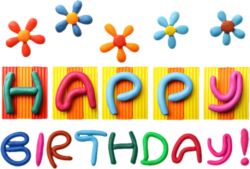 Plasticine inscription, birthday