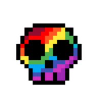 Rainbow Skull pixel