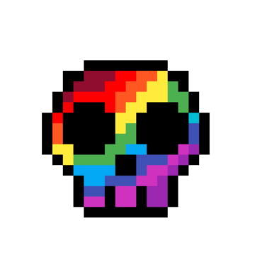 Rainbow Skull pixel