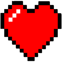 Red pixel heart, png