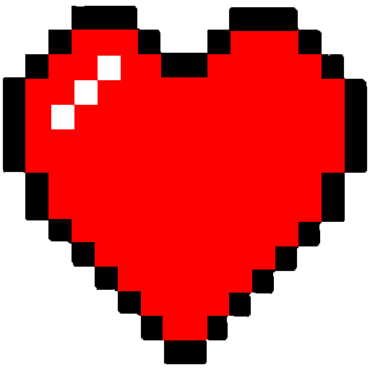 Red pixel heart, png