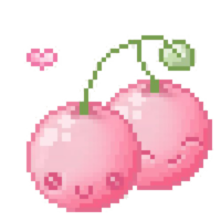 Pixel cherries, PNG
