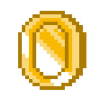 Coin in pixel form