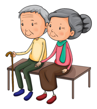 Elderly couple, png