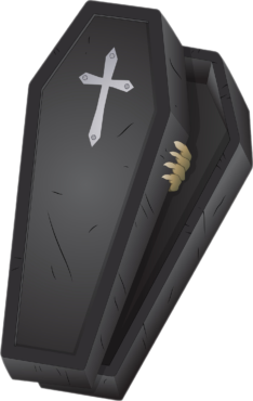 The coffin is black