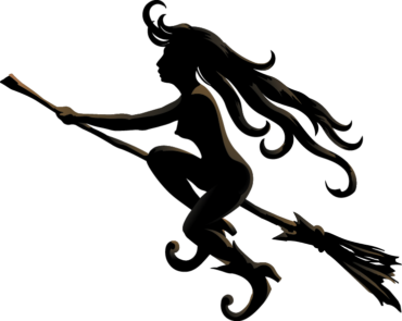 Silhouette of a witch, PNG