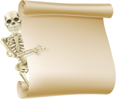 Halloween Scroll, skeleton