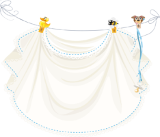 Lace curtain for a boy