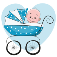 Blue stroller clipart