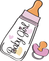Pink baby bottle