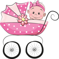 Baby in a stroller vector