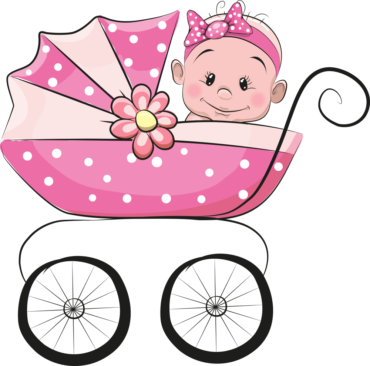 Baby in a stroller vector