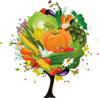 Vegetables on a tree