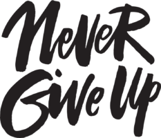 The inscription never give up