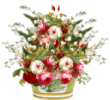 Flowers and bouquet, vintage
