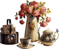 Decoupage flowers, vintage