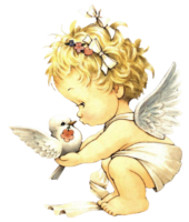 An angel with a dove