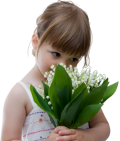 Girl with lilies of the valley