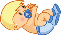 The baby is lying