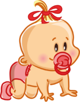 The baby is crawling