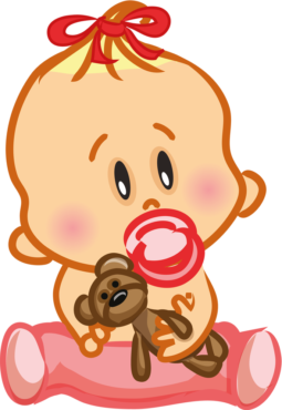 Toddler with a nipple clipart