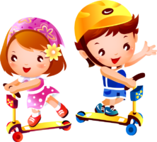 Children on a scooter
