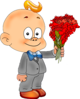 Baby with flowers