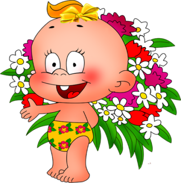 Toddler with flowers