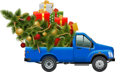 Truck with New Year gifts
