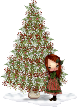 Christmas tree and a girl