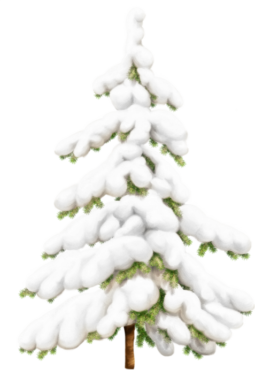 Snowy Christmas tree, New Year