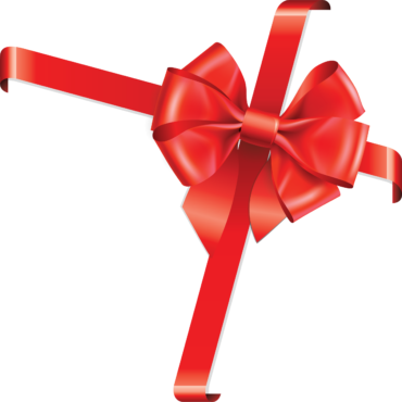Red ribbon with a bow