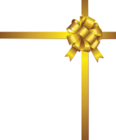Golden bow with ribbon