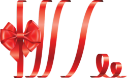 Red bow with ribbon