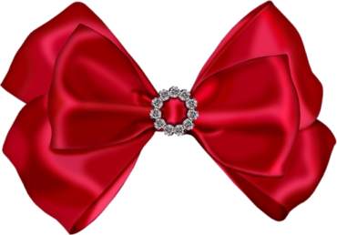 Red bow with brooch