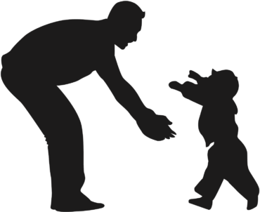 Silhouette of a father and child